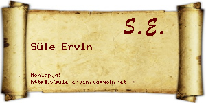 Süle Ervin névjegykártya